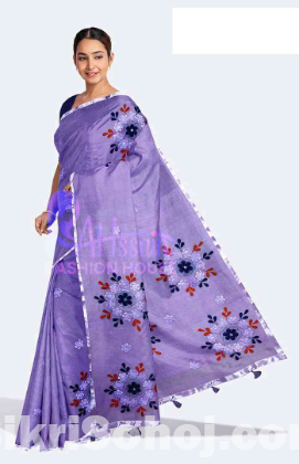 Applique work Half Silk Saree